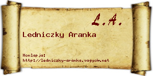 Ledniczky Aranka névjegykártya