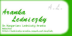 aranka ledniczky business card